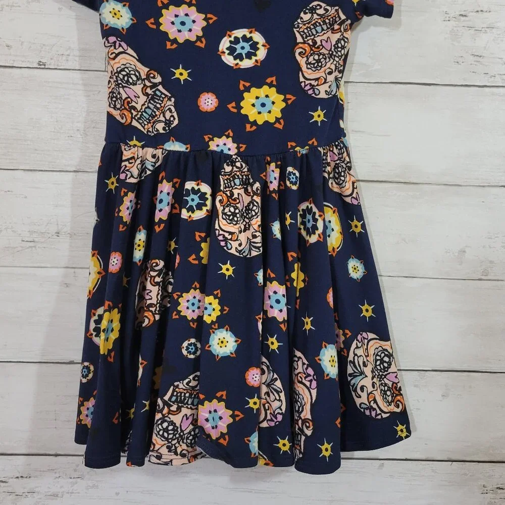 Dot Dot Smile Blue Sugar‎ Skull Baby Girl Toddler Kids Dress Spring Size 2T